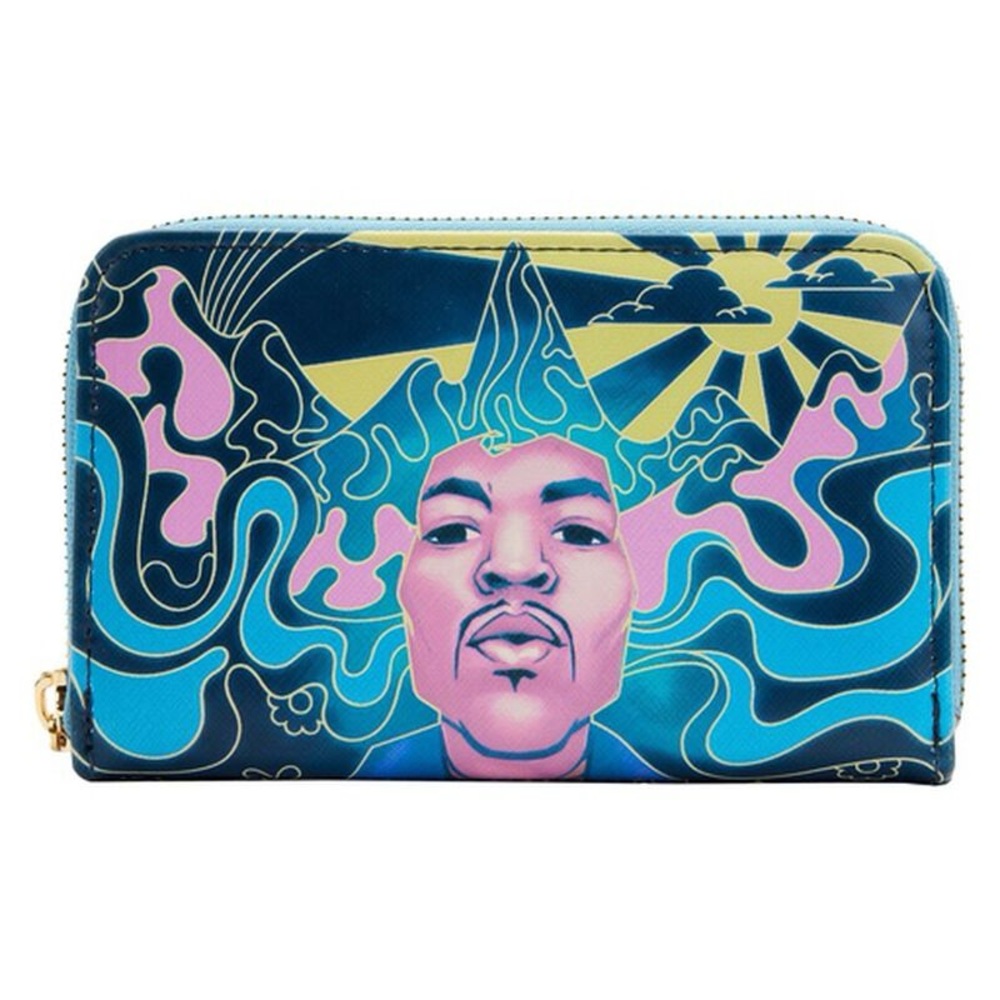 LOUNGEFLY Disney JIMI HENDRIX Psychedelic Glow Landscape Zip Around Wallet